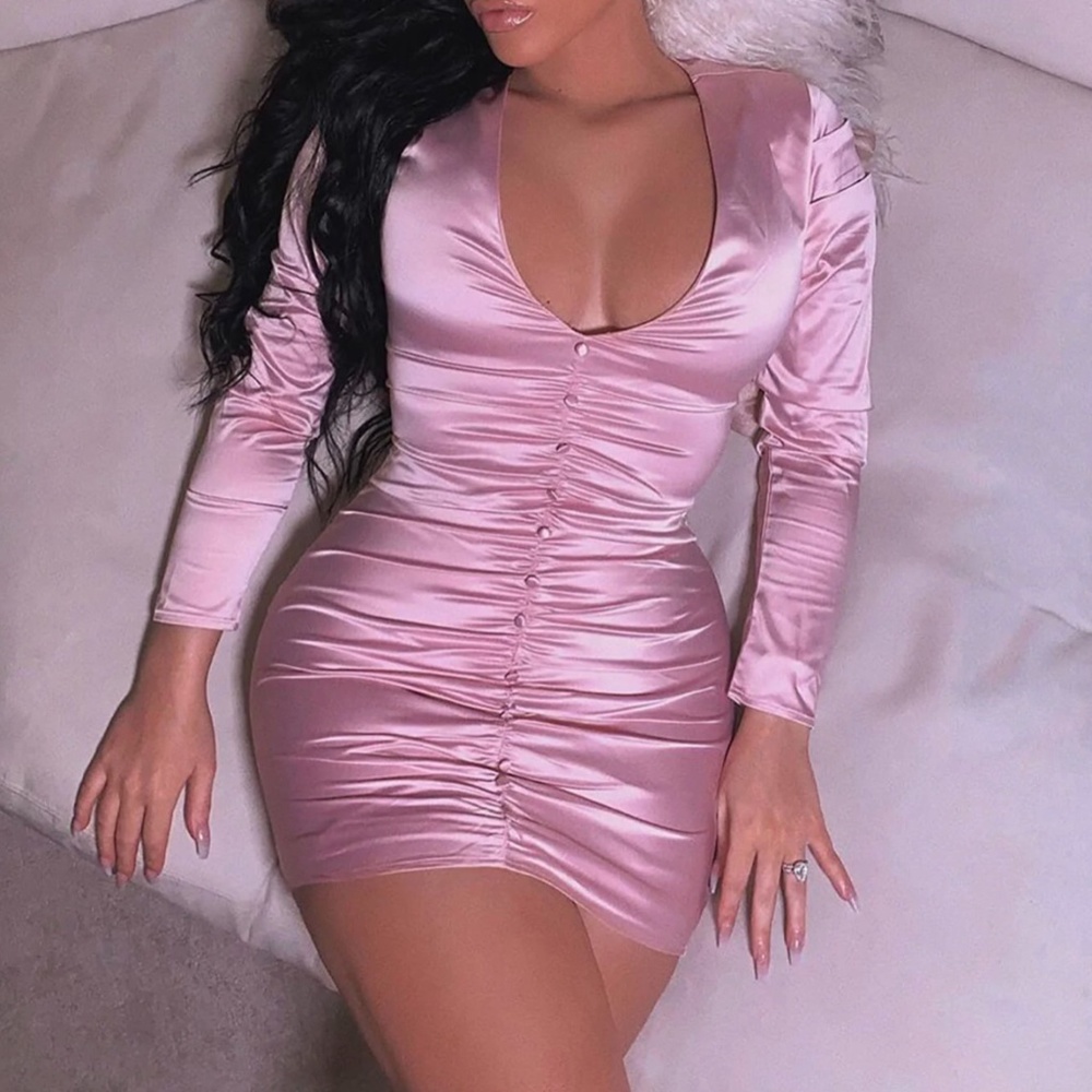 Satin mini ruched dress size XL
